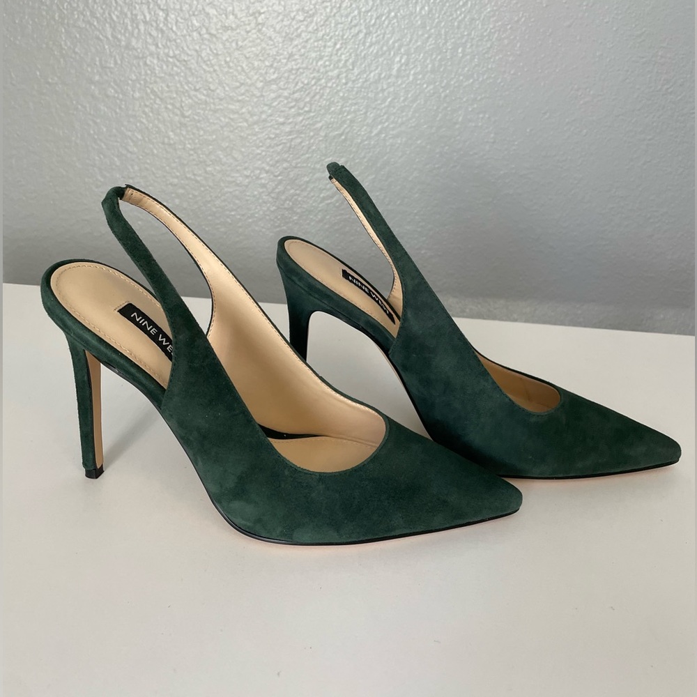 Nine West Women's Feather Pointy Toe Slingback Pumps
